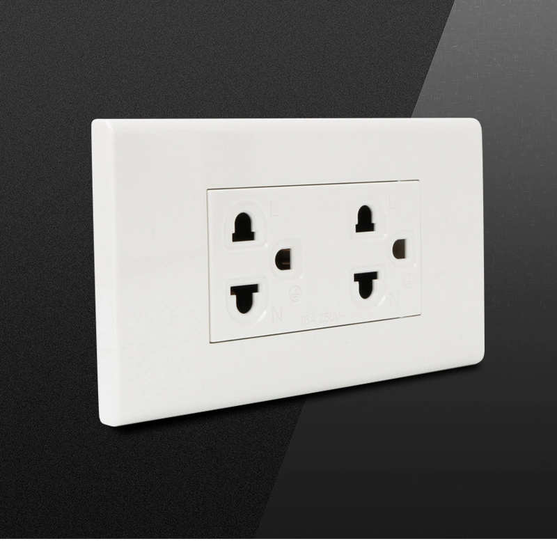 High Quality Thailand Wall Electrical Duplex 3 Pin Multi Switch Socket with Safety Shutter