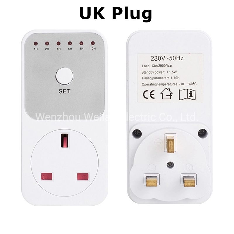 EU UK 10hr Countdown Timer Switch Socket Plug Intelligent Time Setting Control Socket Electricity Power Metering Socket