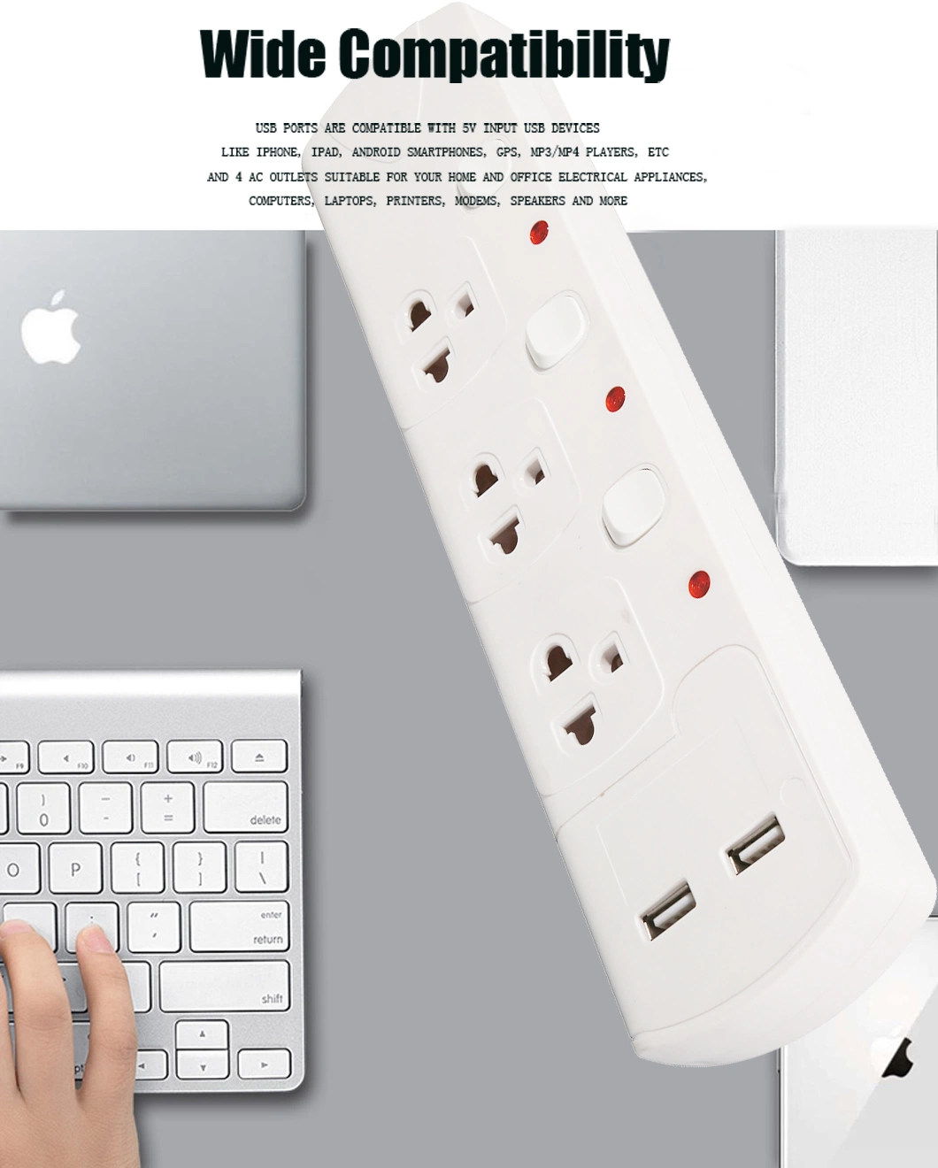 Thailand USB Extension Socket with Individual Switch and Overload Protection