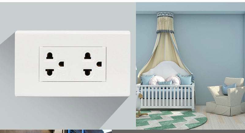 High Quality Thailand Wall Electrical Duplex 3 Pin Multi Switch Socket with Safety Shutter