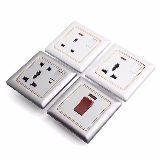 K3.2 Factory Price UK PC Double Touch Home 16A 250V Smart Electrical Wall Switch Light Switch Sockets