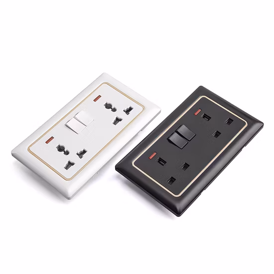 K3.2 Factory Price UK PC Double Touch Home 16A 250V Smart Electrical Wall Switch Light Switch Sockets