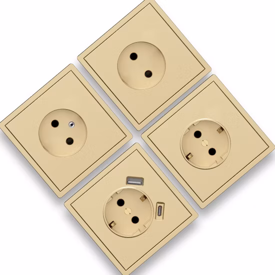 F300 Single Grey Schuko Socket Germany French Russia Electrical Switch Wall Socket EU Plug Socket