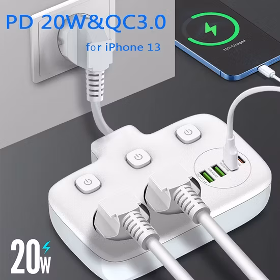 Multiple Extended Socket Smart Switch Surge Protector Power Strip