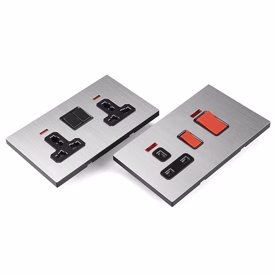 S5.1 CE Gcc UK Big Plate Wall Switch Electric Switches and Sockets Electrical Switch Socket Light Switch