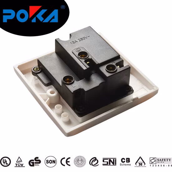 Sleek Appearance Silver Alloy UK/British/Australian Standard USB Switch Socket