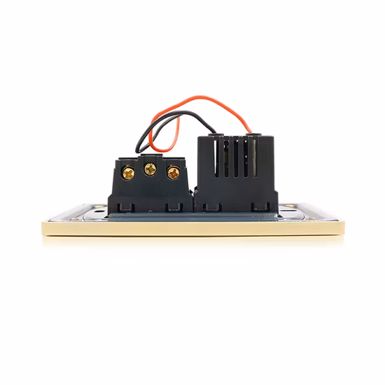 South America Standard 118 Type M Series Gold Color Electrical 3 Holes Wall Socket with 2 USB Ports