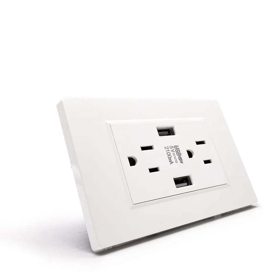 South America Standard High Quality outlet USB Wall Outlet Sockets USB Wall Socket